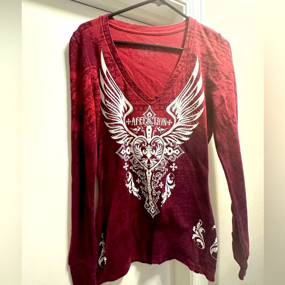 Affliction, thermal, long, sleeved, shirt